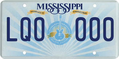 MS license plate LQO000