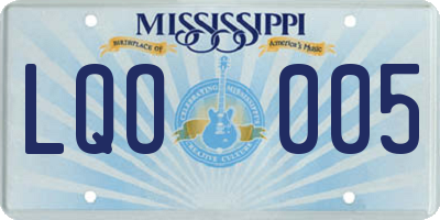 MS license plate LQO005