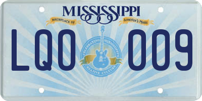 MS license plate LQO009