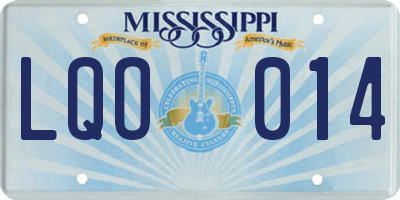 MS license plate LQO014