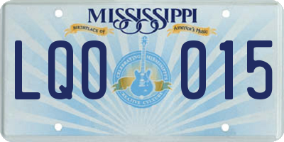 MS license plate LQO015