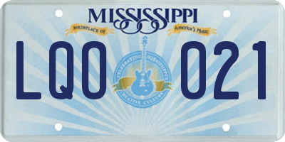 MS license plate LQO021
