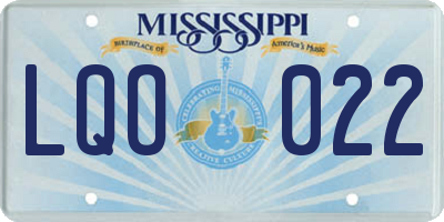 MS license plate LQO022