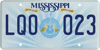 MS license plate LQO023