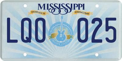 MS license plate LQO025
