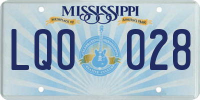 MS license plate LQO028