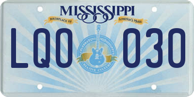 MS license plate LQO030