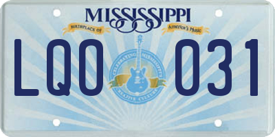 MS license plate LQO031