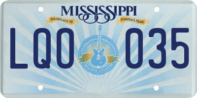 MS license plate LQO035