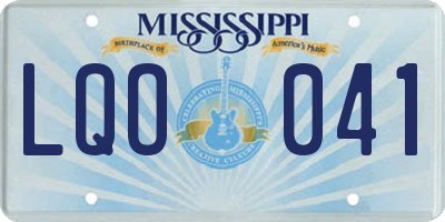MS license plate LQO041