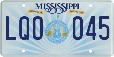 MS license plate LQO045