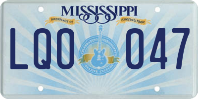 MS license plate LQO047