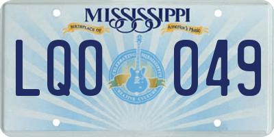 MS license plate LQO049