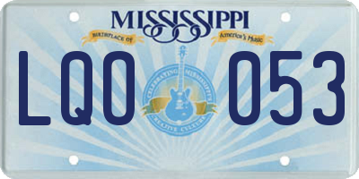 MS license plate LQO053