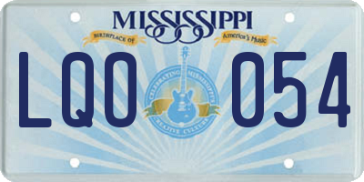 MS license plate LQO054