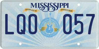 MS license plate LQO057