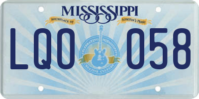 MS license plate LQO058