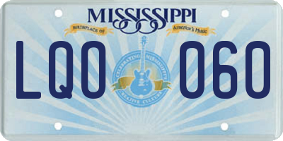 MS license plate LQO060