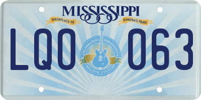 MS license plate LQO063