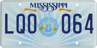 MS license plate LQO064
