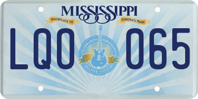 MS license plate LQO065