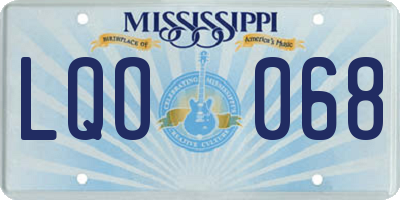 MS license plate LQO068