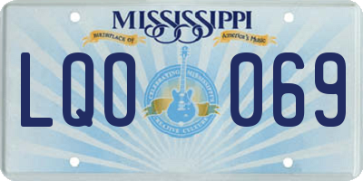 MS license plate LQO069