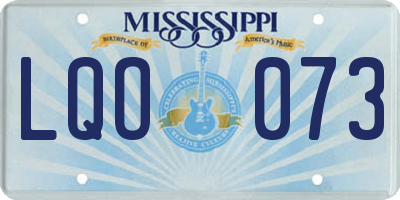 MS license plate LQO073