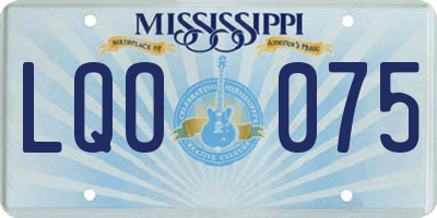 MS license plate LQO075