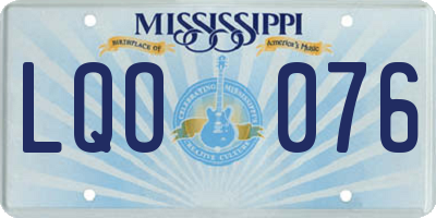 MS license plate LQO076