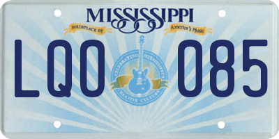 MS license plate LQO085