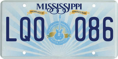 MS license plate LQO086