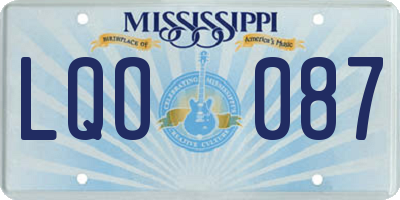 MS license plate LQO087