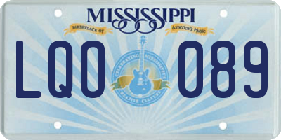 MS license plate LQO089
