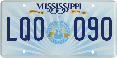 MS license plate LQO090