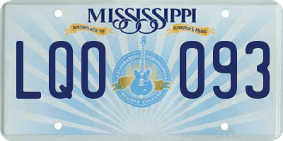 MS license plate LQO093