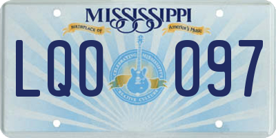 MS license plate LQO097