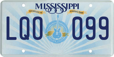 MS license plate LQO099