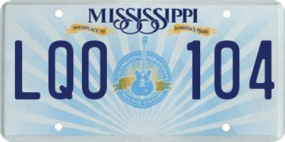 MS license plate LQO104