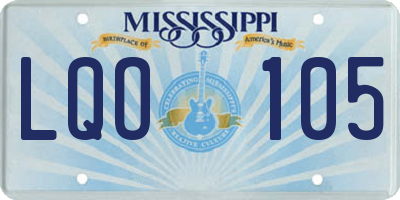 MS license plate LQO105