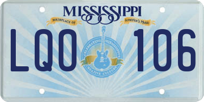 MS license plate LQO106