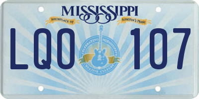 MS license plate LQO107