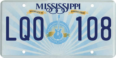 MS license plate LQO108
