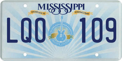 MS license plate LQO109