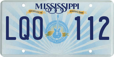 MS license plate LQO112