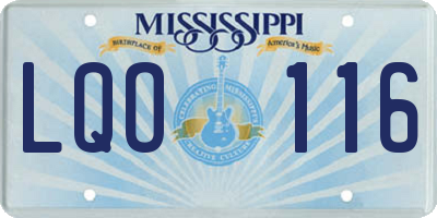 MS license plate LQO116