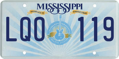 MS license plate LQO119
