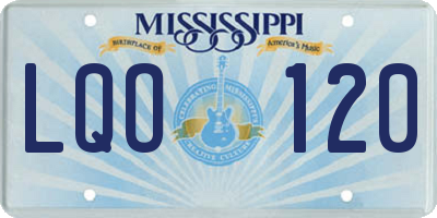 MS license plate LQO120