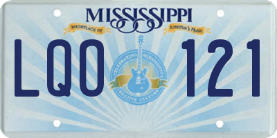 MS license plate LQO121