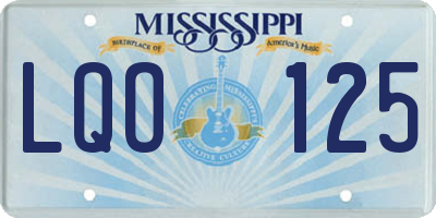 MS license plate LQO125